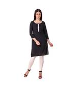 black plain rayon kurti