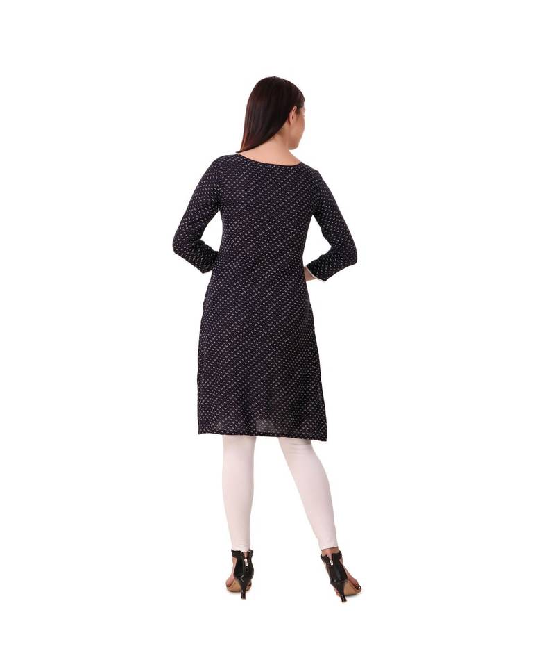 black plain rayon kurti