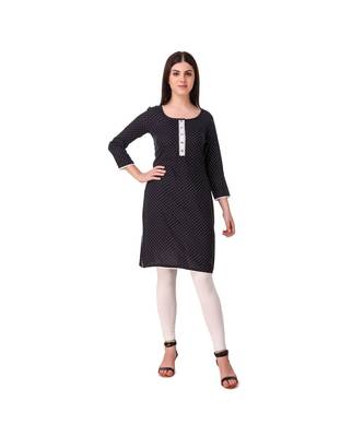 black plain rayon kurti 3