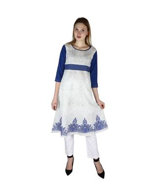 white plain rayon kurti 1