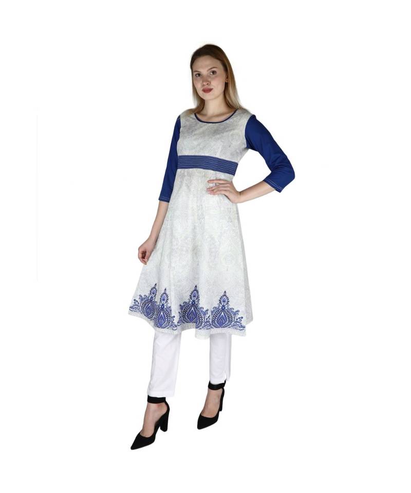white plain rayon kurti
