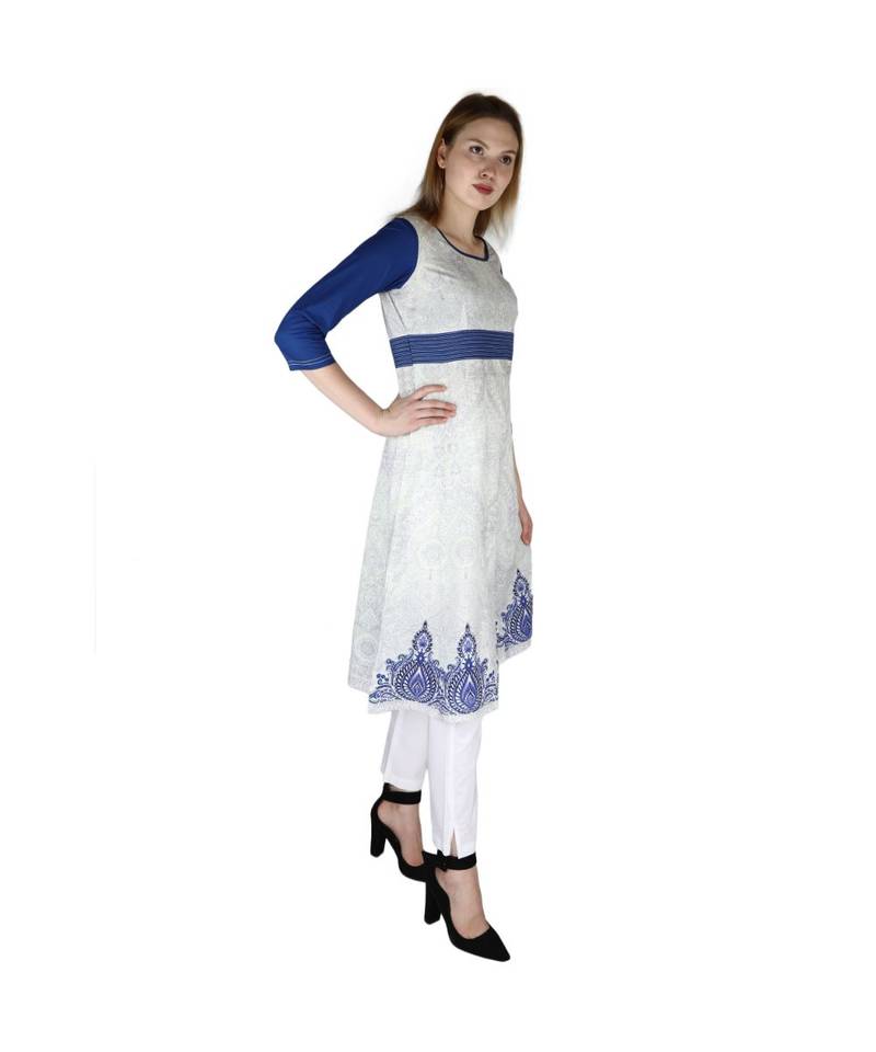 white plain rayon kurti