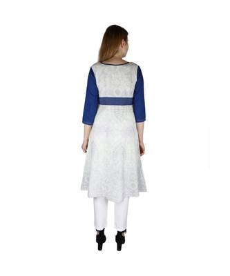 white plain rayon kurti 4