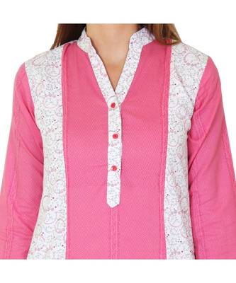 white plain rayon kurti 4