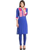 blue plain rayon kurti
