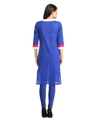 blue plain rayon kurti 2