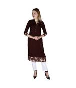 brown plain rayon kurti