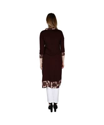brown plain rayon kurti 4