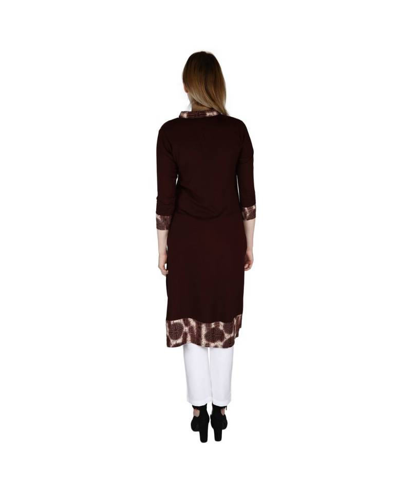 brown plain rayon kurti