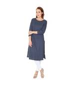 blue plain rayon kurti