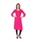 magenta plain rayon kurti