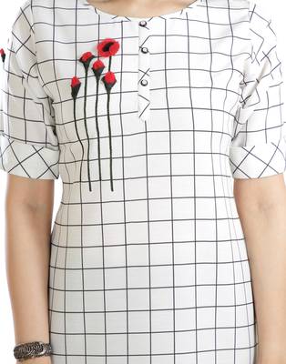 white printed art silk plus size kurtis 5