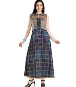 green printed polyester plus size kurtis