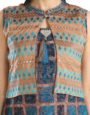 green printed polyester plus size kurtis 5