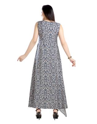 grey printed polyester plus size kurtis 5