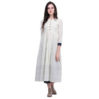Off-white applique cotton long-dresses 1