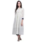 Off-white applique cotton long-dresses