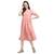 Pink plain blended cotton long-dresses