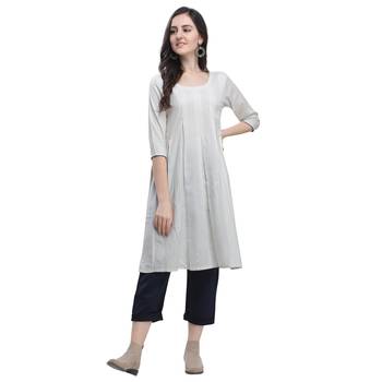Off-white plain blended cotton party-tops 2
