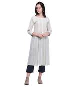 Off-white plain cotton party-tops