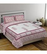 multicolor pure cotton multicolour jaipuri double bed sheet  with pillow cover