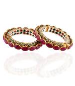 maroon meenakari navratan stone beads design royal bangle
