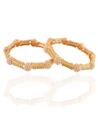 golden pearl smart look designer traditional bangle 1