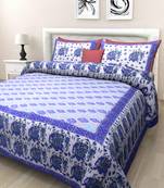 Texstylers Pure Cotton Printed Queen Size Bedsheet With 2 Pillow Covers