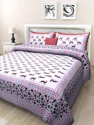 Texstylers Pure Cotton Printed Queen Size Bedsheet With 2 Pillow Covers 1