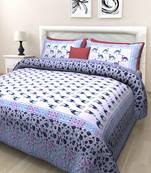 Texstylers Pure Cotton Printed Queen Size Bedsheet With 2 Pillow Covers