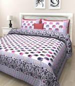 Texstylers Pure Cotton Printed Queen Size Bedsheet With 2 Pillow Covers
