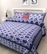 Texstylers Pure Cotton Printed Queen Size Bedsheet With 2 Pillow Covers