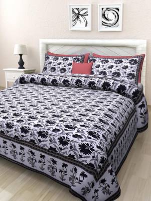 Texstylers Pure Cotton Printed Queen Size Bedsheet With 2 Pillow Covers 1
