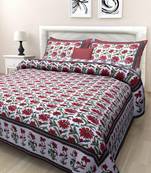 Texstylers Pure Cotton Printed Queen Size Bedsheet With 2 Pillow Covers