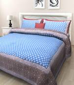 Texstylers Pure Cotton Printed Queen Size Bedsheet With 2 Pillow Covers