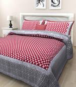 Texstylers Pure Cotton Printed Queen Size Bedsheet With 2 Pillow Covers