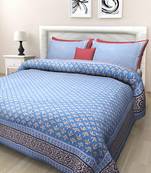 Texstylers Pure Cotton Printed Queen Size Bedsheet With 2 Pillow Covers