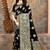 Black woven banarasi silk saree with blouse