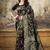 Black woven banarasi silk saree with blouse