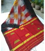 Multicoloured Threads Work Cotton Silk Handloom Saree With Blouse