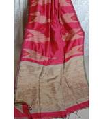 Coral Temple Design Cotton Silk Handloom Saree With Blouse