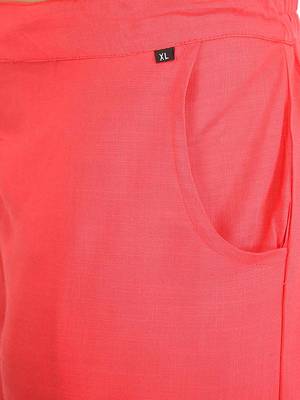 Peach plain rayon trousers 4