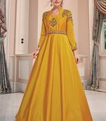 Yellow Soft Silk Tapeta Islamic Kurti