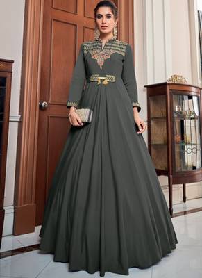 Grey Soft Silk Tapeta Islamic Kurti 1