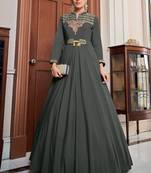 Grey Soft Silk Tapeta Islamic Kurti