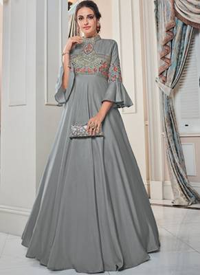 Light Grey Soft Silk Tapeta Islamic Kurti 1