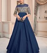 Royal Blue Soft Silk Tapeta Islamic Kurti