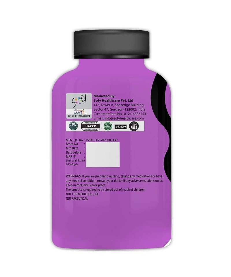 Naturyz Triple Strength Omega 3 Fish Oil 1400mg with 1000mg Omega 3 (600Mg EPA & 400Mg DHA) - 60 Softgels