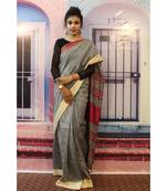 Grey Linen saree with blouse