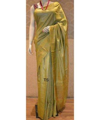 Golden Shade Tussar Moonga Silk saree with blouse 1